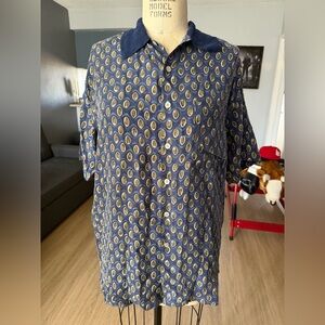 Vintage Robert Stock SL Silk Button Down Shirt Size Medium